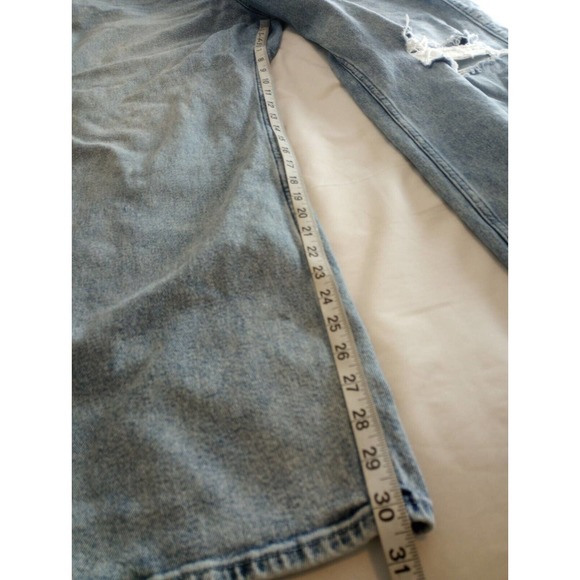 Hollister Jeans Mens 34 x 31 Light Wash Blue High Rise Vintage Baggy Distressed - Picture 6 of 9
